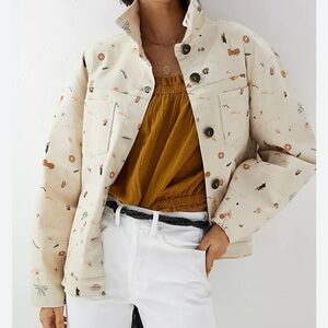 Alexandra Bueno Adventurer whimsical animal Jacket Size Medium Anthropologie